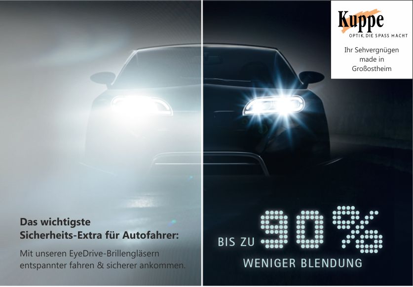Entspannt sehen trotz Blendung - hier selbst erleben ... Neue Brillengläser für Autofahrer